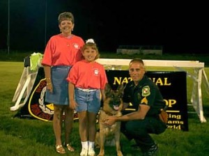 Sgt. Cary August and his family with K-9 Hero of the Rostraver PA Police Department