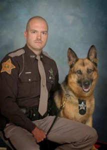 Officer J. Shotts with K-9 Rexo Elkhart County Sheriffs Dept.