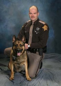 Officer Shotts with K-9 Rocko Elkhart County Sheriffs Dept.