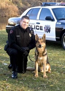 Cpl. Sommer with K-9 Tao from the Elkhart City Indiana Police Department